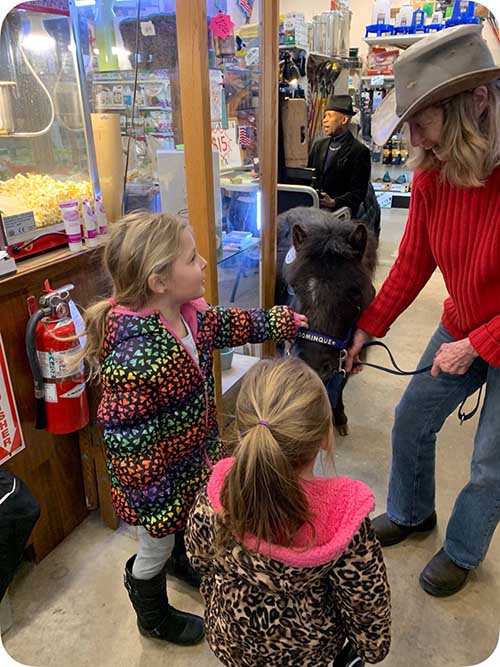 Dominique meeting some new friends at The Mill.