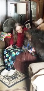 Dominique visited Karen Blevins a few days before Christmas in 2020 and brought her a plush mini-horse.